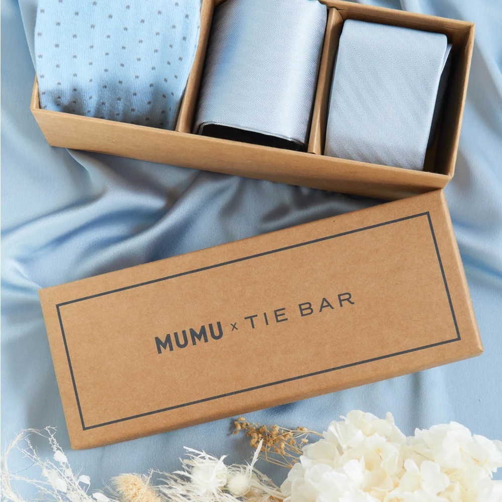 Mumu Weddings x Tie Bar Gift Box – Steel Blue Solid